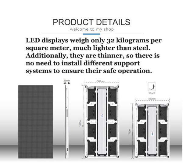 Outdoor Led Screen Waterproof Outdoor LED Video Wall Display Screen P2.9 500*1000mm