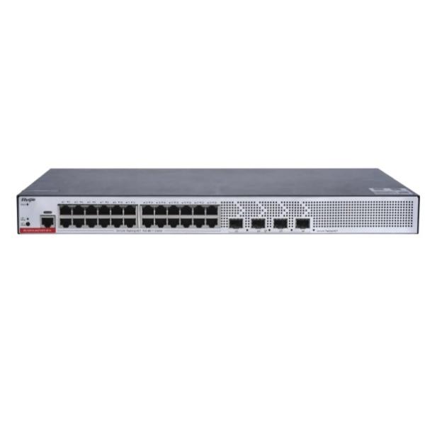 Switch Ruijie Gigabit de 24 puertos con 10G SFP+ y soporte PoE+ Control web/CLI gestionado de capa 2