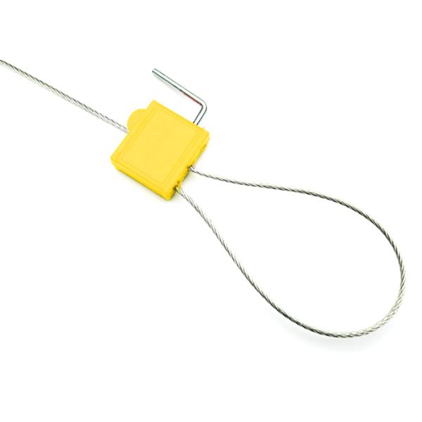2.0mm Double Lock Security Cable Seal With Markable Area 23.5*17 mm Tamper Proof Cable Lock