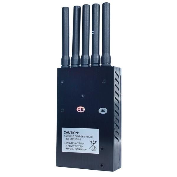 5 Antenna Portable High Power Handheld Cell Phone GSM CDMA DCS PHS 3G 4G LTE WiMax Signal Jammer Blocker W/ 20M Radius