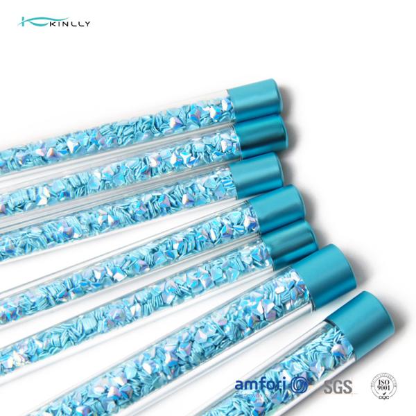 Glitter Synthetic Hair 6pcs Plastic Makeup Brushes