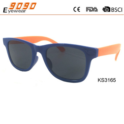 Fashionable boy' s Sunglasses, Plastic Frame, Polycarbonate Lenses