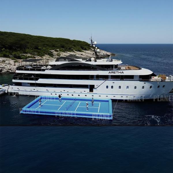 Portable PVC Tarpaulin Sea Sport Games Activity Inflatable Water Sport Platform Inflatable Pickleball Court for Water