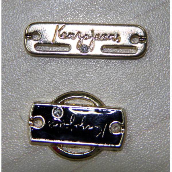 Flat 3D Diamond Custom Clothing Buttons Metal In Gun Metal / Silver