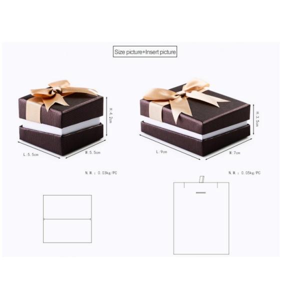 Stylish Design Cardboard Jewelry Gift Boxes With Bow Velvet Foam Insert