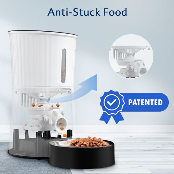 Smart Automatic Stainless Steel & Plastic Eco-Friendly Pet Food Dispenser for Dogs Remote Control Timed Dog Food Feeder