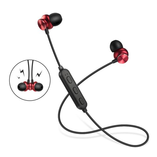 Binaural Wireless Bluetooth Headset Stereo Subwoofer Bluetooth Headset Metal Magnetic Sports Headphones