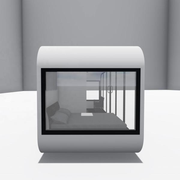 Une cabine d'apples bien installée séparation sèche-humide salle de bain et éclairage prise de courant