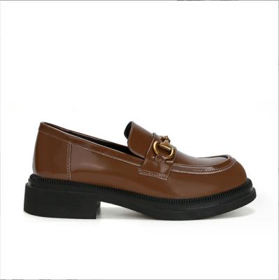 Women Thick Soled British Small Leather Shoes Flat Shoes Casual Shoes