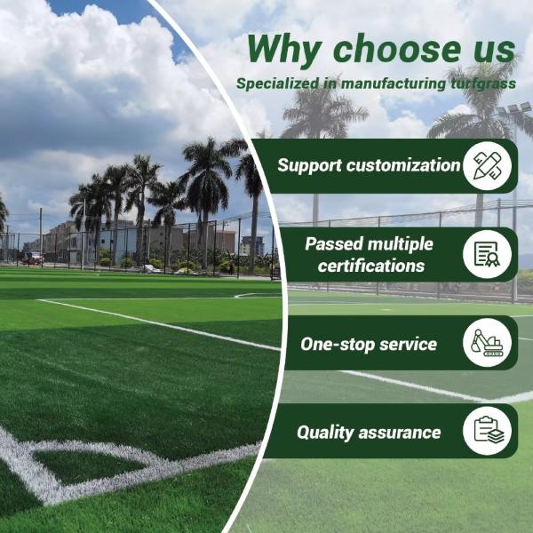 High Rebound Artificial Turf with 50mm Pile Height and 10 Years Lifetime for Football Pitches