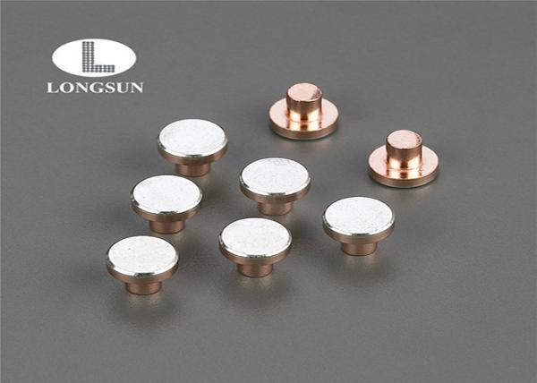 AgCu Silver Plated Electrical Contacts / Silver Plated Copper Contacts For Starters
