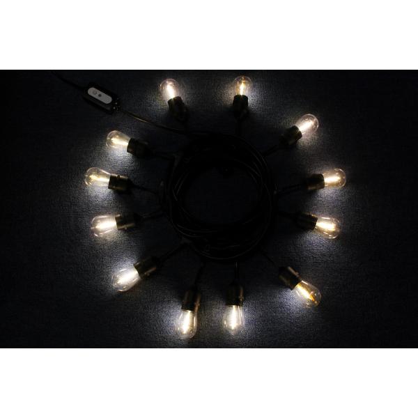 Warm White/Nature White Waterproof Outdoor S14 Edison Bulbs String Lights Connectable Remote Control Shatterproof Festoon Lights