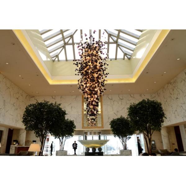 Lobby Hotel Project Furniture With Glass Chandelier
