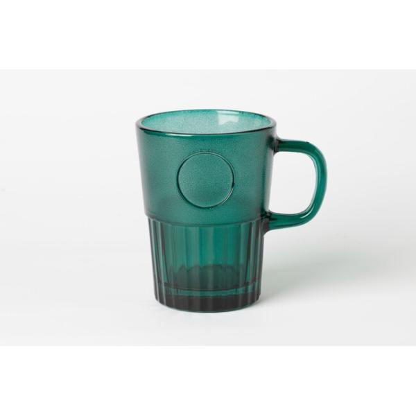 400ml Striped Glass Drinking Cups Green 14 Oz Glass Mug Lead Free Machine Pressed