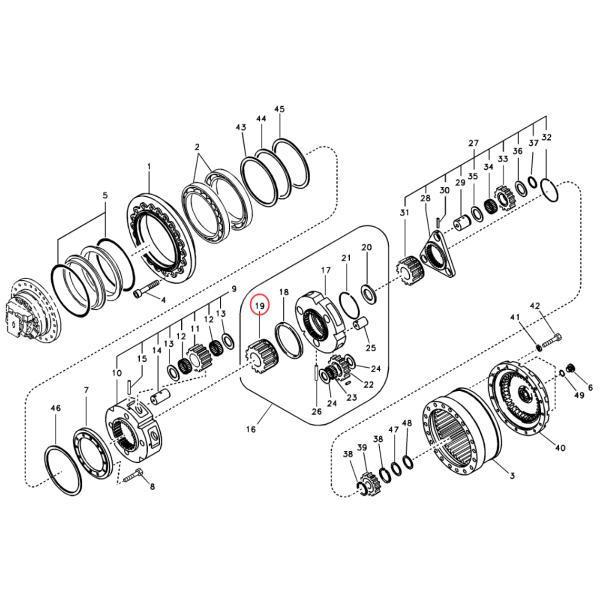 Шестерня запасных частей SA7117 34280 3-яя Солнца шестерни Volvo EC210B EC240B Шестерня запасных частей SA7117 34280 3-яя Солнца шестерни Volvo EC210B EC240B