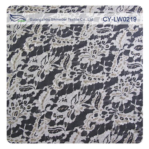 Eco Friendly Lace Metallic Nylon Fabric For Apparel Black CY-LW0219