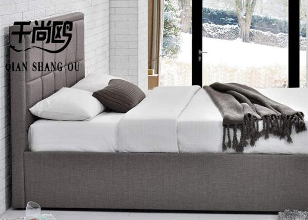 Hotel Upholstered Ottoman Bed Frame , Gray Fabric Bed Frame