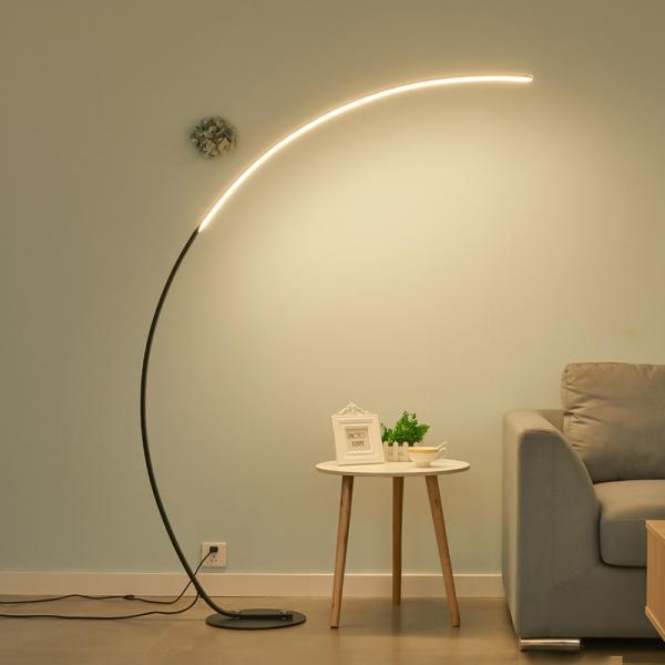 Arc Floor Lamp Dimmable APP Control Colorful Black White Corner Floor Lamp Bedroom Decor  Stand Lighting(WH-MFL-16)