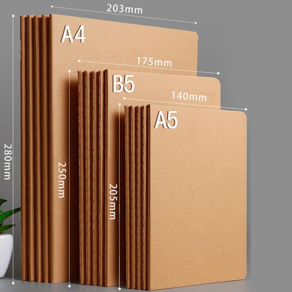 Wholesale A5 Kraft Paper Composition Notebook Office School Supplies 36 Sheets B5 Journals Note Book for Students