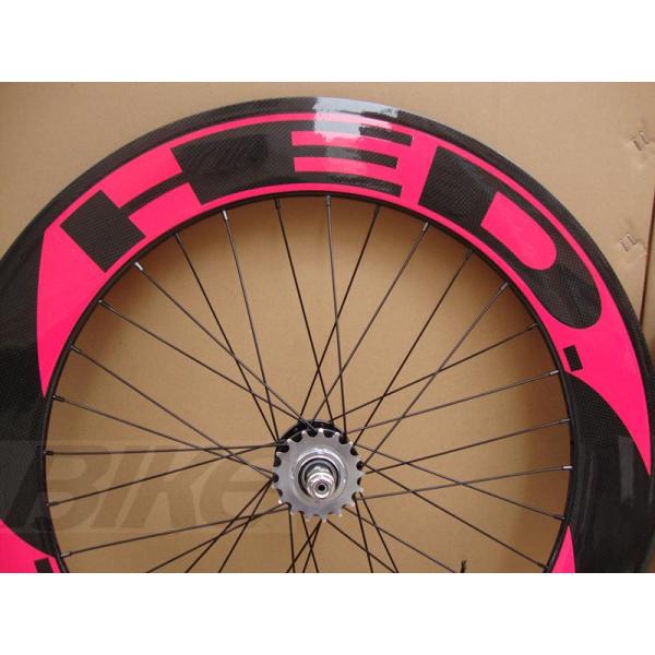 New700c China cheap 70mm front tri-spokes&88rear carbon clincher wheelsets for track bike