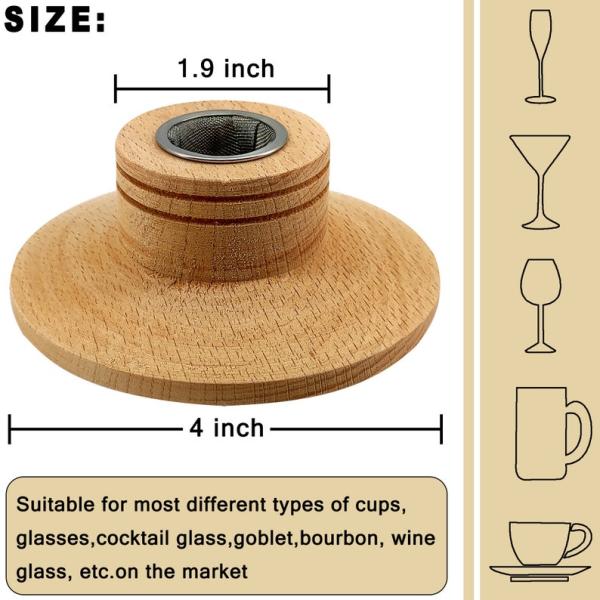 kit de fumeur de cocktail haut de gamme avec boîte de rangement en bois -coaster en liège avec 4 saveurs et de haute qualité Torche pour cadeau pour hommes