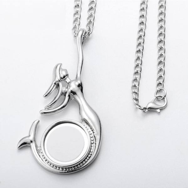 Personalized Mothers Day Necklace Sublimation Mermaid Snap Button Necklace jewelry for mom