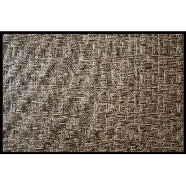 Non Pasted Faux Grasscloth Wallpaper / TV Background Wet Embossing Wallpaper