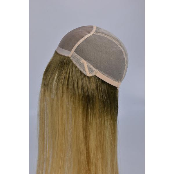 Medium Brown Lace Ladies Wigs Natural Hairline Real Hair Pieces