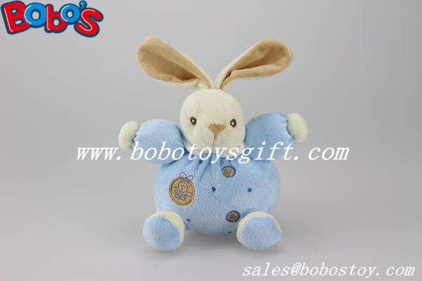 5.9 Lovely EN 71 Approved Velvet soft kids toy Blue Rabbit Bunny With Ring Rattle