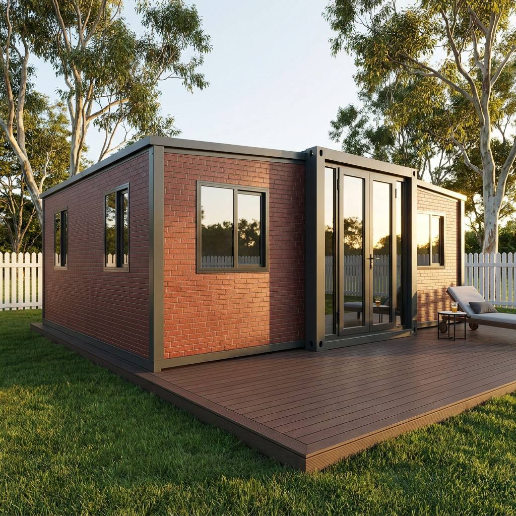20ft Expandable Container House for Heritage Suburbs - Classic Red Brick