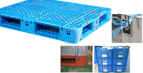 Pallets en plastique 1100 × 1100 × 150 mm entrepôt de stockage lourd pour le transport recyclable