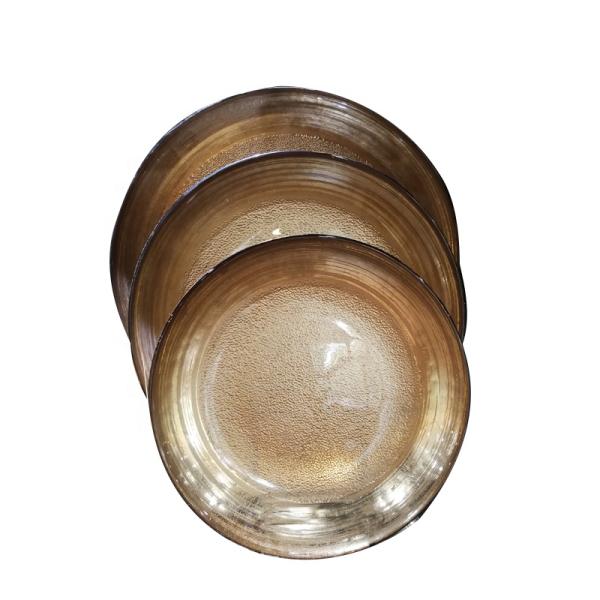 Плиты заряжателя золотого десерта цвета стеклянные, декоративные плиты заряжателя для свадьбы