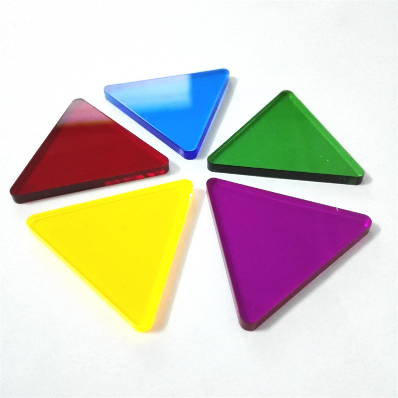 Colorful Acrylic Equilateral Triangle Tiles Kids Educational Geometry Cognitive