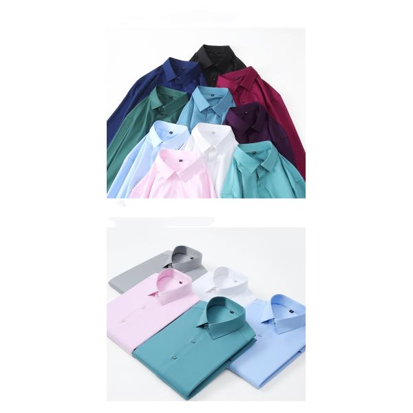 Мужская черная 100% хлопчатобумажная рубашка без железа с защитной наклейкой