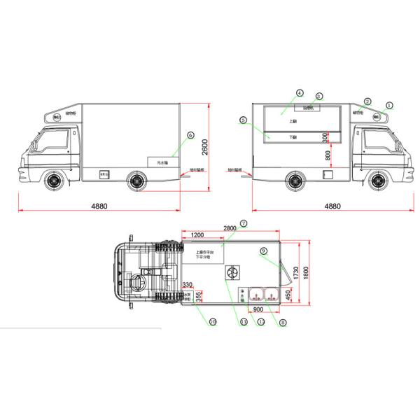CHERY Vintage Burger Ice Cream Vending Trucks , Mobile Fast Food Vans