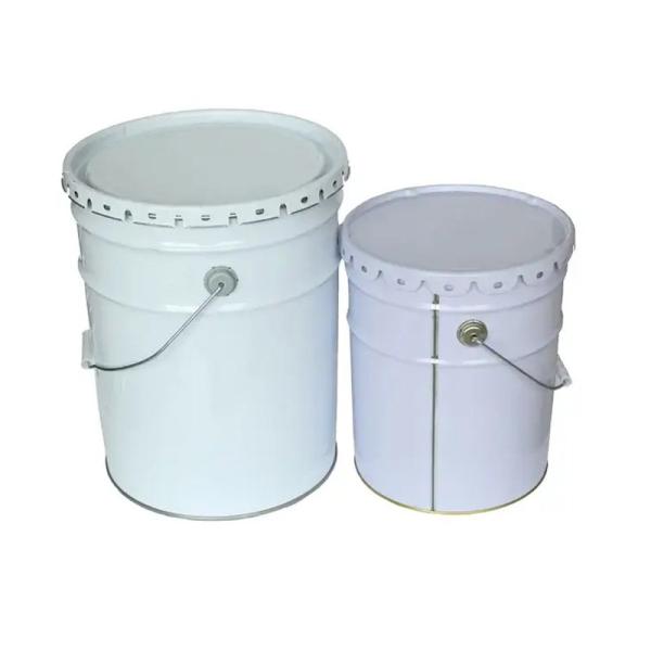 Rust Resistant White / Silver Iron Empty Paint Pails With Removable Lid