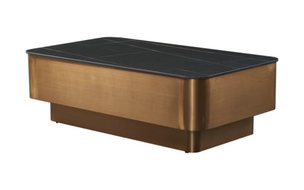 Elegant  Side Marble Ceramic Coffee Table 450mm Height Rectangular Ceramic
