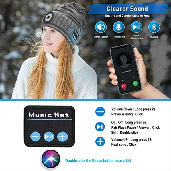 Rechargable Battery Bluetooth Flashlight Cap For Night Fishing Shovel Snow