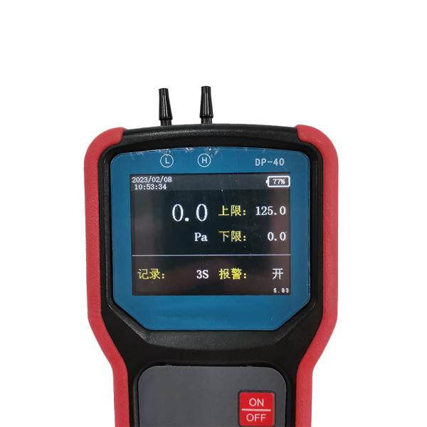 Medidor de presión diferencial digital DP-40, rango ±500Pa