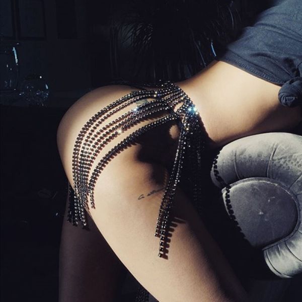 Hot Selling Rhinestone Tassel Waist Chain Sexy Stage Performance Body Chain European and American Accessories Female Body Chain