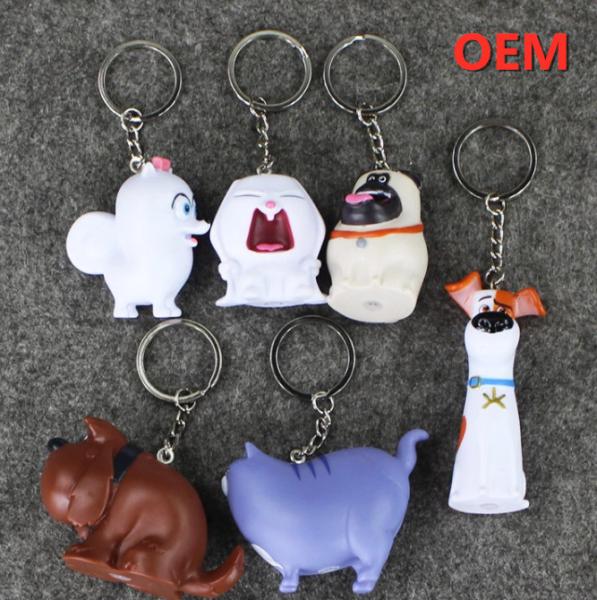 OEM Customized  Plastic PVC  Pretty Cartoon Figure Action keychain toy