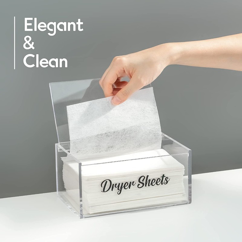 Multi-function Modern Plastic Container Storage Box Dryer Sheet Holder Dispenser for Kitchen Laundry Room Organization