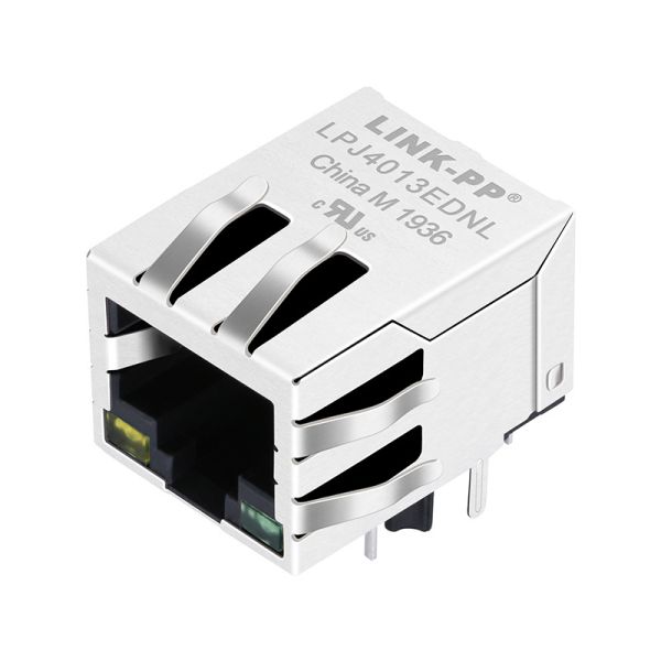 LPJ4013EDNL 10/100 Base-T RJ45 Magnetic Jack With LED & EMI Shielding
