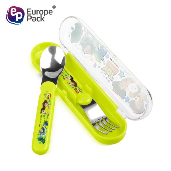 Factory Direct Customized logo stainless steel cute cartoon plastic PS handle baby kids children cutlery