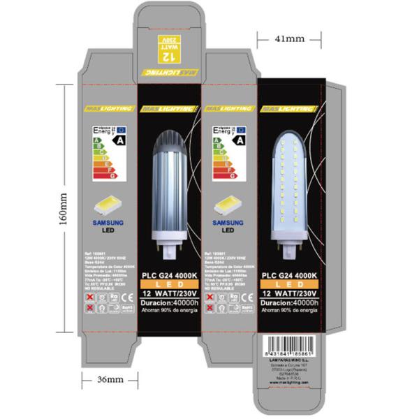 Caja de embalaje de bombillas LED personalizada Cartón de cartón gris Impresión de logotipo de cartón Caja de tubo de luz
