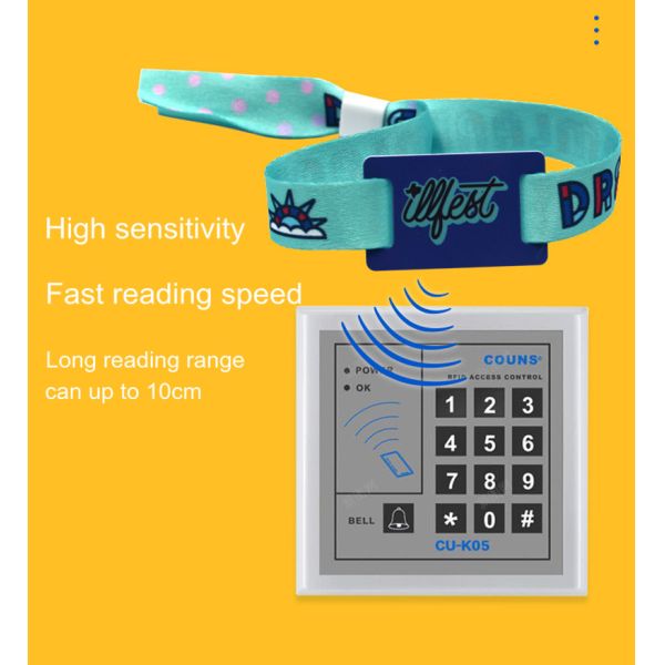Durable Waterproof NFC Bracelet Fabric Elastic RFID Wristband for Hotel Resorts Cruises