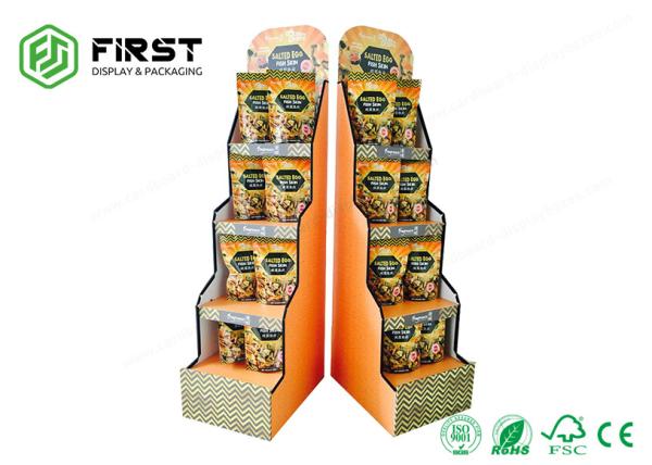 Custom Made Printing Advertising Retail Cardboard Shelf Paper Floor Display Stand
