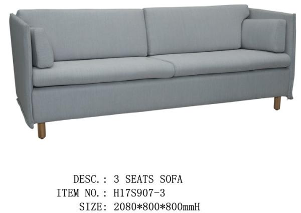 Pure Foam Filling Linen Fabric Sofa Imitated Cashmere Cloth Solid Wood Legs
