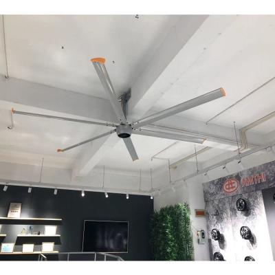 AMCLING moteur à courant alternatif sans balai à aimant permanent commercial ventilateur HVLS de 24 pieds avec longue longueur 3-8M