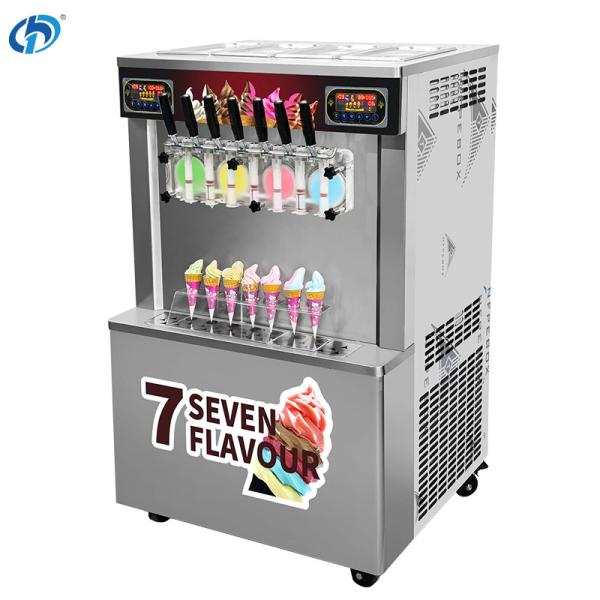 Continuous Production Capacity 540 cups /70g Soft Serve Ice Cream Machine 7 Flavors Automatic Yogurt Icecream Maker